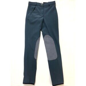 TUFFRIDER Equestrian Pants Women 24 Long Gunmetal Gray Ribb Low Rise Breeches